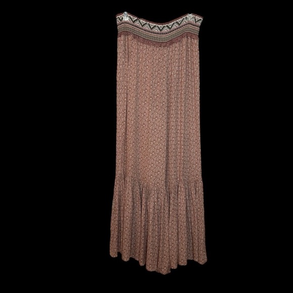 KORI Boho Wide Leg Ruffled Flare Lightweight Paisley and Aztec Print Pants Sz.S - Picture 14 of 15